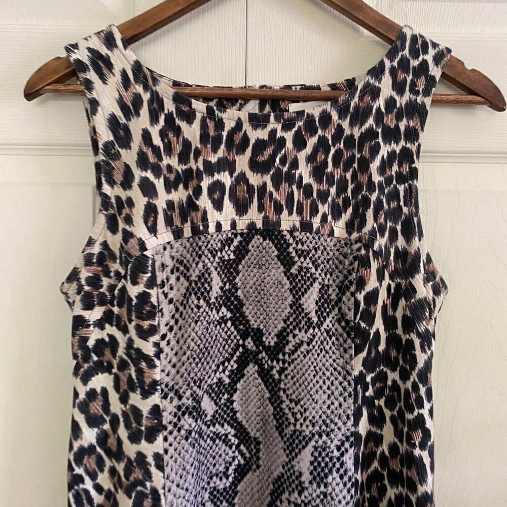 Tracy Reese Leopard Python Snake Mixed Print Flar… - image 3